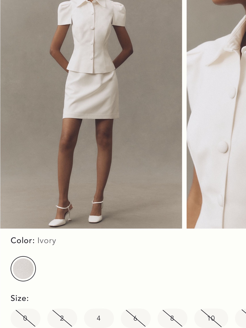 Ivory Women's Pencil Skirt & Top Set - Classic Tailored Style From Anthropologie